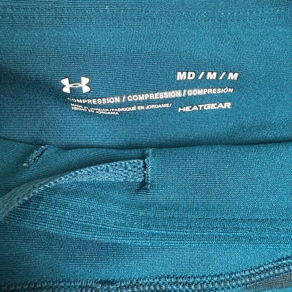 Under Armour Heatgear Pants Women's Medium Aqua Athleisure Drawstring Straight - Picture 2 of 7